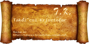 Takácsi Krisztofer névjegykártya